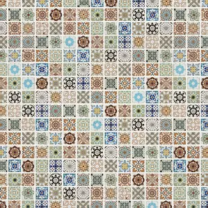 Amaranta Multicolour Matt Stone effect Natural stone Mosaic tile sheet, (L)300mm (W)300mm