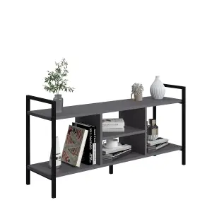 Func TV Stand Cabinet, Modern TV Unit with 4 Shelves, 120 x 35 x 60 cm TV Table for TVs up to 55", Anthracite