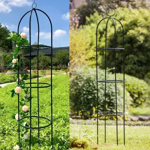 1.9m Outdoor Garden Metal Obelisk Trellis Climbing Plant Support Frame