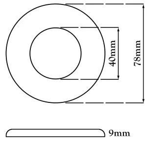 Tycner 40mm White Rosette Collar Cover for Pipe Holes Gaps Hiding