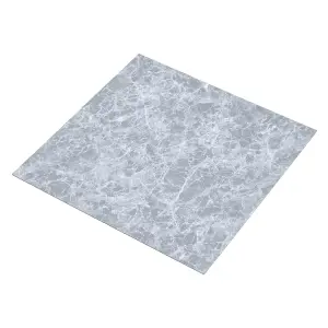 24 pcs Self Adhesive Vinyl Floor Planks Blue Grey Marble Effect Stick on Floor Tiles,(L)457.2mm (W) 457.2mm