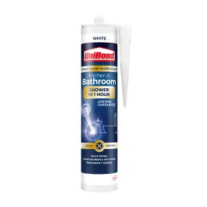 UniBond Speed White Silicone-based Bathroom & kitchen Sanitary sealant, 300ml