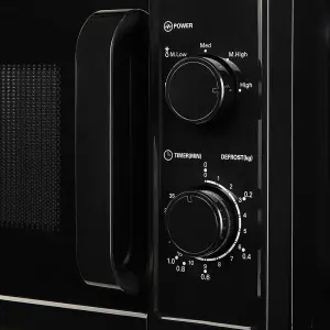 Cookology 800W Microwave 20L Manual Control Freestanding - CMAFS20LBK Black