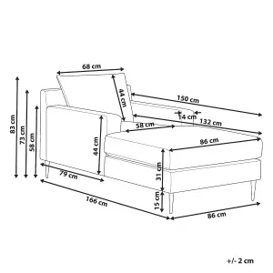 Velvet Chaise Lounge Grey GUERET