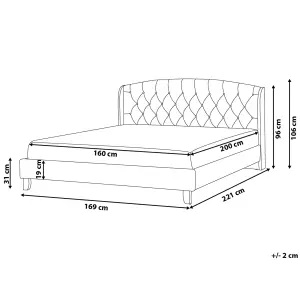 Fabric EU King Size Bed Beige BORDEAUX