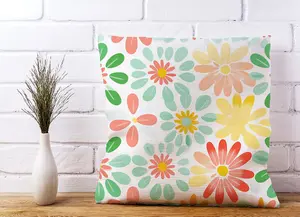 Green and Yellow Flowers Cushions 60cm x 60cm