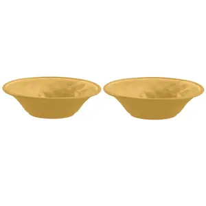 Purely Home Crackle Gold Melamine Low Bowls - Set of 2