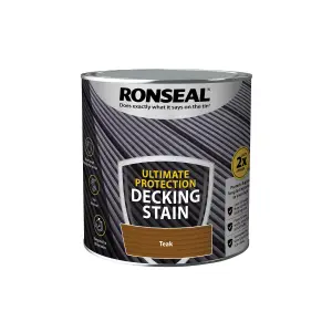 Ronseal Ultimate protection Rich teak Matt Decking Wood stain, 2.5L