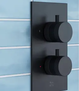 Apres Dual Function Concealed Shower Valve Matt Black - Complete Shower System - Matt Black Finish - Fixed Head and Fixed Handset