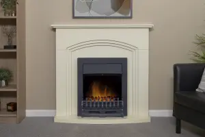 Adam Truro Fireplace in Cream with Blenheim Electric Fire in Black, 41 Inch