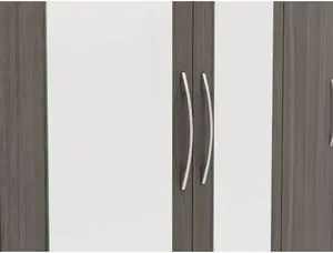 Cascio 6 Door Wardrobe Zipcode Design Finish: Black Wood Grain