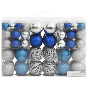 Bauble (Set of 100) Silver and Blue