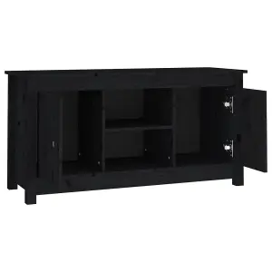 Berkfield TV Cabinet Black 103x36.5x52 cm Solid Wood Pine