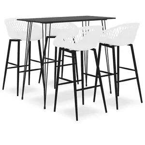 Berkfield 5 Piece Bar Set Black and White