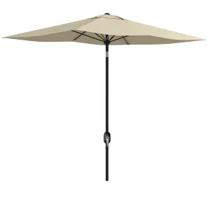 Outsunny 2 x 3(m) Garden Parasol Rectangular Market Umbrella w/ Crank White