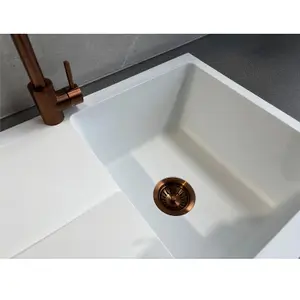 Liquida TEC860WH 1.0 Bowl Composite Reversible White Kitchen Sink And Waste Kit