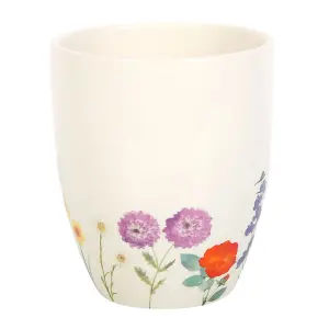 Something Different Wild Flowers Ceramic Plant Pot Off White (One Size)