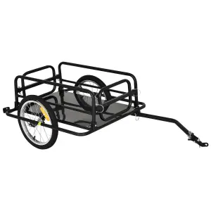 HOMCOM Bicycle Cargo Trailer for Shop Luggage Storage Utility w/ Hitch