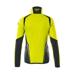 Mascot Accelerate Safe Ladies Microfleece Jacket with Zipper (Hi-Vis Yellow/Dark Navy)  (XXX Large)