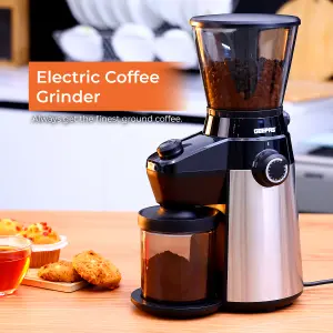 Geepas 1450W Espresso & Cappuccino Coffee Machine & Conical Burr Coffee Grinder Combo Set