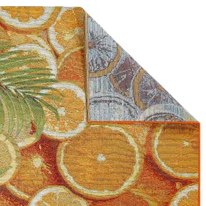 Orange Outdoor Rug, Abstract Stain-Resistant Rug For Decks Patio Balcony, Nature Print Outdoor Area Rug-120cm X 170cm