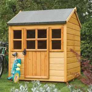 Rowlinson Little Lodge Childrens Wooden Garden Play House Cabin Toy Storage