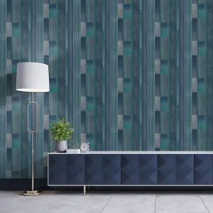 Galerie TexStyle Blue Agen Stripe Wallpaper Roll