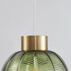 Green Glass Easy Fit Pendant Shade, 21cm Diameter