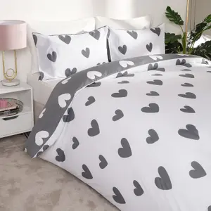 Love Heart Decorative Printed Duvet Cover Set with Pillowcase