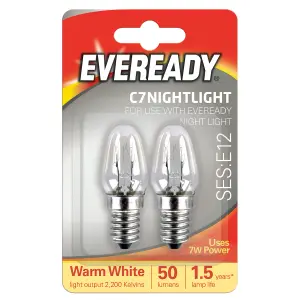 Eveready 7w Nightlight E12 Clear - Twin Blister