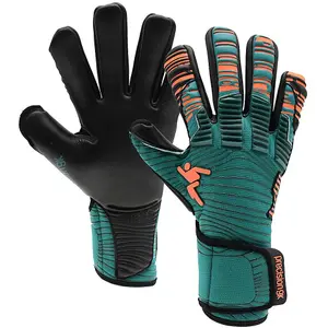 Size 6 Professional JUNIOR Goal Keeping Gloves - ELITE 2.0 Green & Orange Keeper