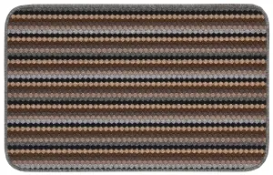 Helsinki Grey Striped Heavy duty Mat, 140cm x 80cm