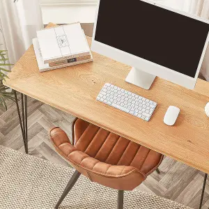 Off the Grain Wooden Desk - Computer Table Made From Solid Oak - 80cm (L)