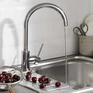 Cooke & Lewis Katiki Chrome effect Kitchen Pin side lever Tap