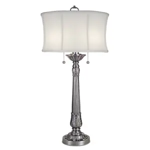 Elstead Presidential 2 Light Table Lamp Pewter, E27