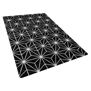 Viscose Area Rug 140 x 200 cm Black SIBEL