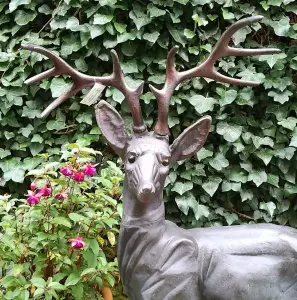 Standing Stag Buck Ornament cast from Aluminium Extra Large