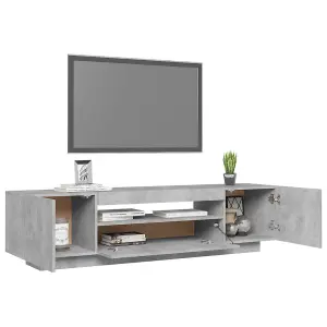 vidaXL TV Cabinet with LED Lights Concrete Grey 160x35x40 cm