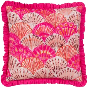 furn. Clam Shells Frilled Feather Rich Cushion