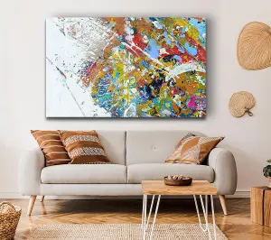 White Wash Of Paint And Colours Canvas Print Wall Art - Medium 20 x 32 Inches