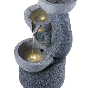 3 Bowls Solar-Powered Water Fountain Outdoor Garden Decor