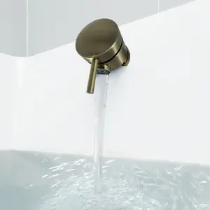 ENKI Antique Brass Pop Up Freeflow Round Bath Filler with Overflow & Waste W47