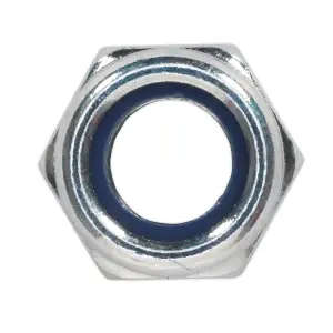 Sealey Nylon Lock Nut M8 Zinc Plated DIN 982 With Bag Pack of 100 Silver NLN8