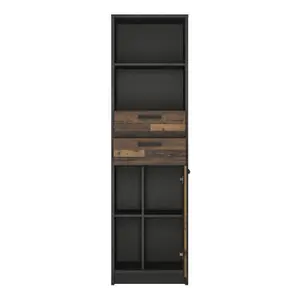 Brooklyn Bookcase in Walnut and Dark Matera Grey