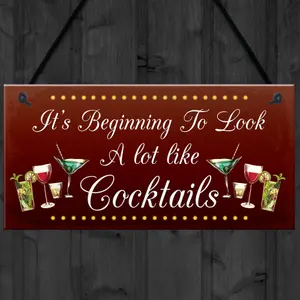 Red Ocean Funny Christmas Sign For Home Bar Man Cave Bar Sign Gin Gifts