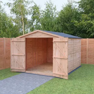 Shire 10x8 Overlap Double Door Apex Shed No windows