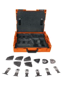 Fein Saw Blade 34PC Starlock Multitool Set E-Cut Wood + Metal + Sanding + Lboxx