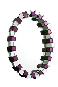 Carlotta Purple Mirrored Glass Wall Mirror