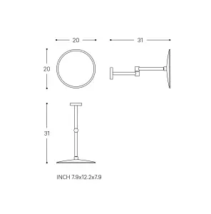 Cosmic Wall Magnifying Mirror Matte Black Architect Sp (X5)