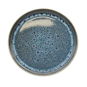 Set of Four Stockholm 20cm Blue Reactive Glaze Ceramic Side Plates